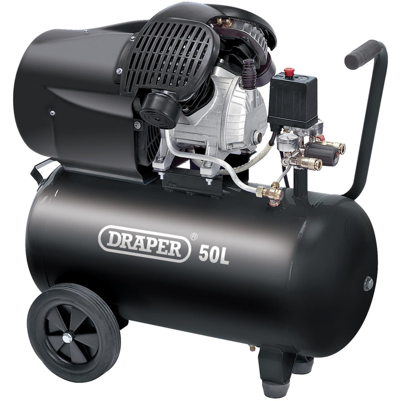 Draper 230V 50L Direct Drive V-Twin Air Compressor, 2.2kW/3HP - DR-29355 - Draper - Trade Counter Direct