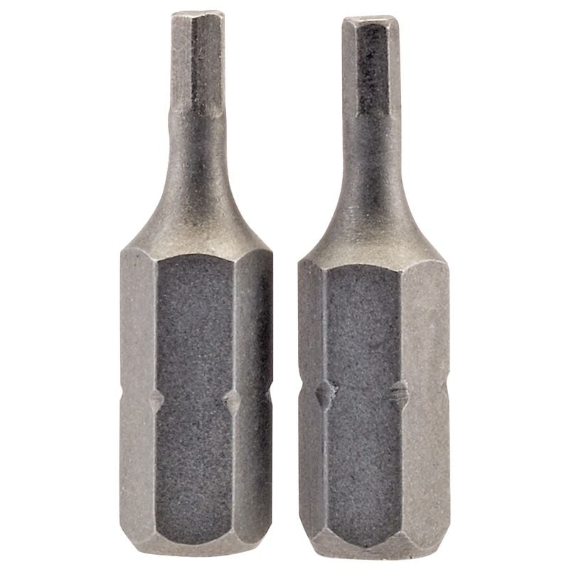 Draper 25HX/2/B Hexagonal Insert Bit, 2.5mm, 1/4" Hex, 25mm Long (Pack of 2) - (63961) - DR-63961 - Draper - Trade Counter Direct
