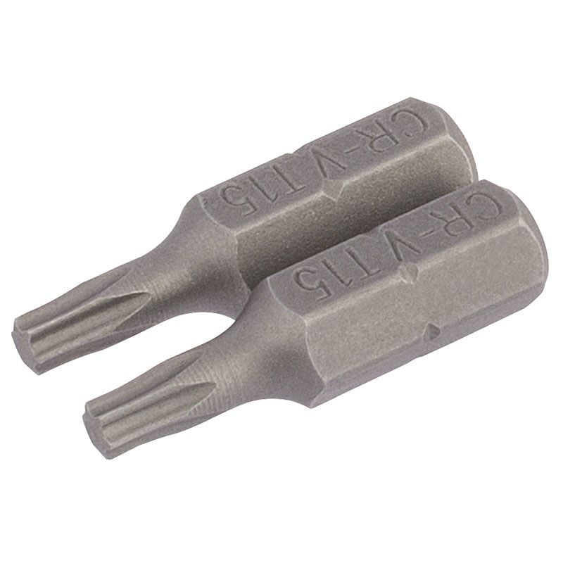Draper 25TX/2/B Draper TX - STAR Insert Bit, 1/4" Hex, 25mm Long, T15 (Pack of 2) - (66429) - DR-66429 - Draper - Trade Counter Direct