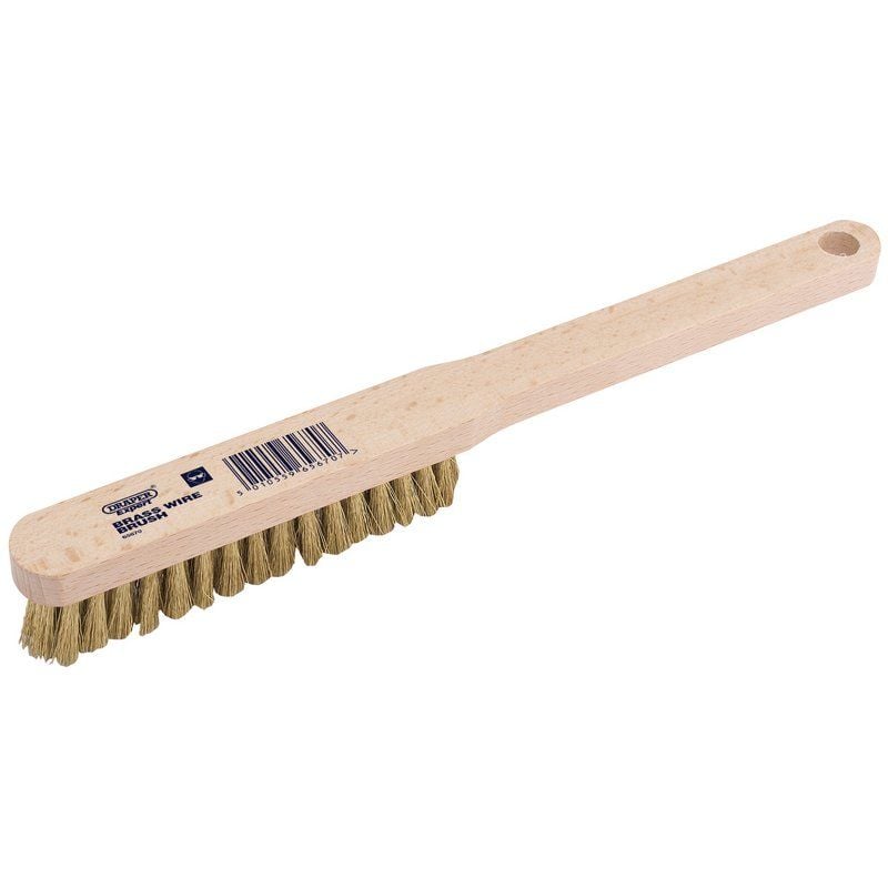 Draper 4860 Brass Fill Wire Hand Brush, 225mm - (65670) - DR-65670 - Draper - Trade Counter Direct