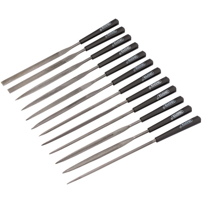 Draper 4884/12D Needle File Set, 140mm (12 Piece) - (82640) - DR-82640 - Draper - Trade Counter Direct