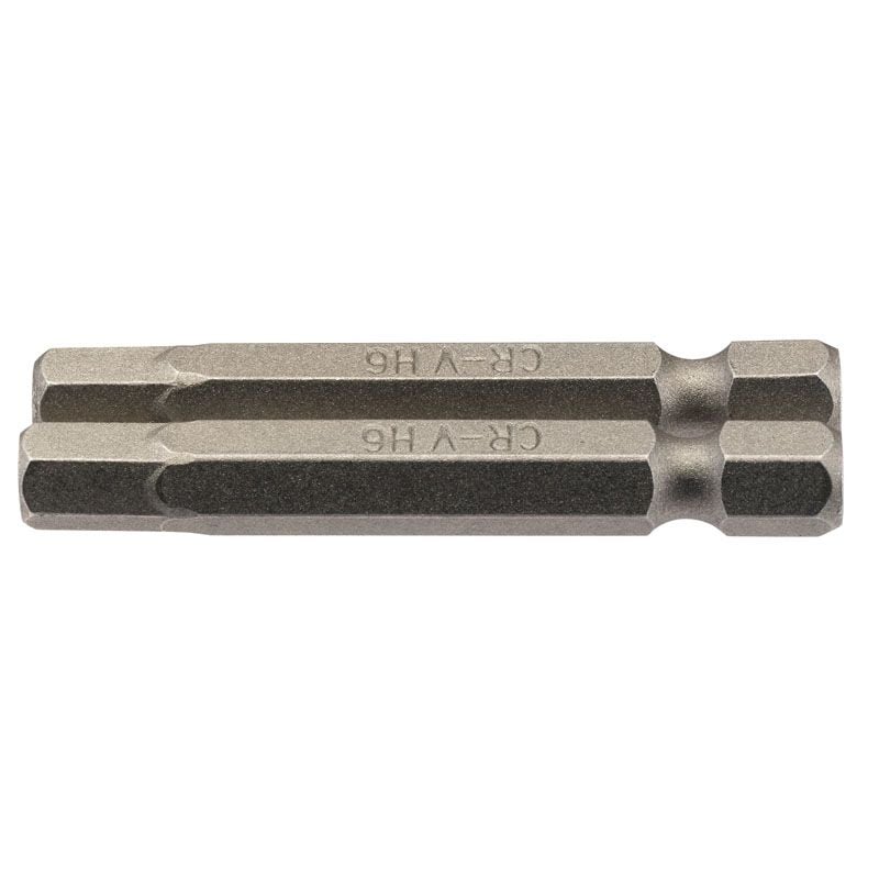 Draper 50HX/2/B Hexagonal Insert Bit, 6mm, 1/4" Hex, 50mm Long (Pack of 2) - (64259) - DR-64259 - Draper - Trade Counter Direct