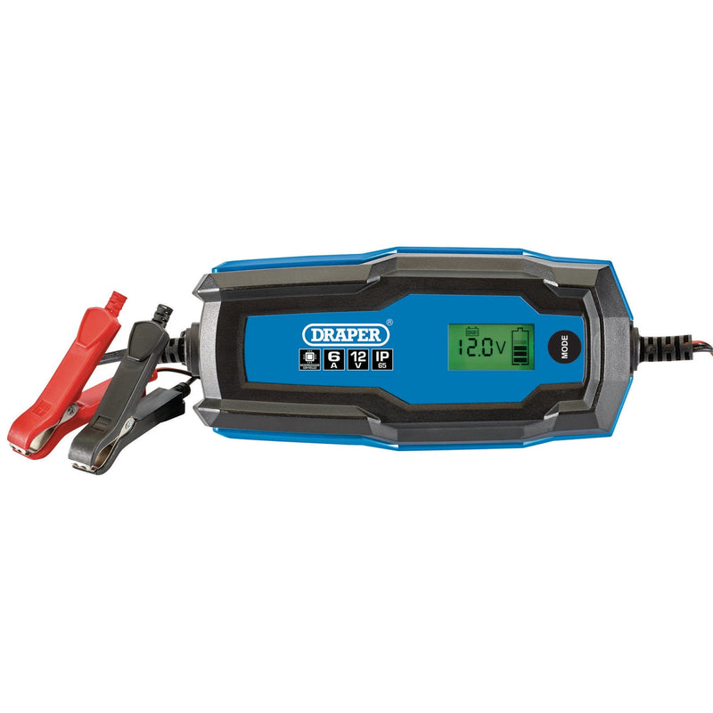 Draper 6/12V Smart Charger and Battery Maintainer, 6A - DR-53490 - Draper - Trade Counter Direct