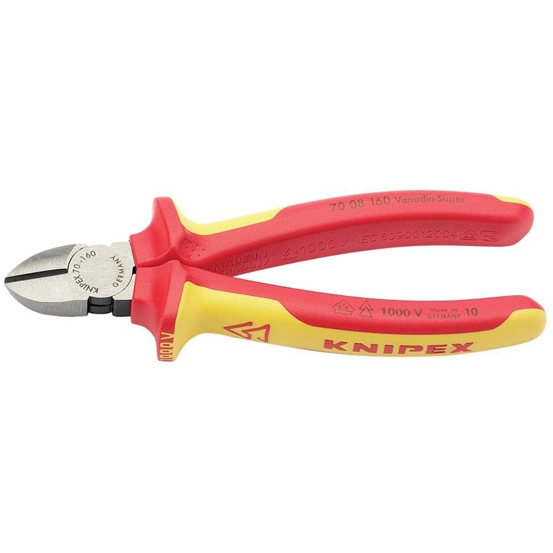 Draper 70 08 160 UKSBE Knipex 70 08 160UKSBE VDE Fully Insulated Diagonal Side Cutters, 160mm - DR-31926 - Knipex - Trade Counter Direct