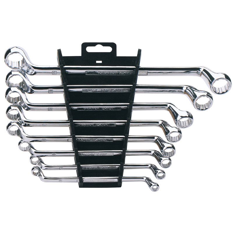 Draper 7105/8/MM HI - TORQ Deep Offset Metric Ring Spanner Set (8 Piece) - (64607) - DR-64607 - Draper - Trade Counter Direct