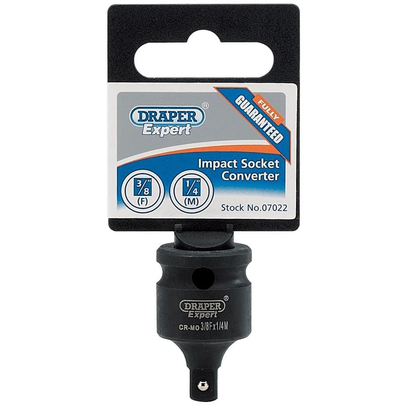 Draper 904 Expert Impact Socket Converter, 3/8"(F) x 1/4"(M) - (07022) - DR-07022 - Draper - Trade Counter Direct