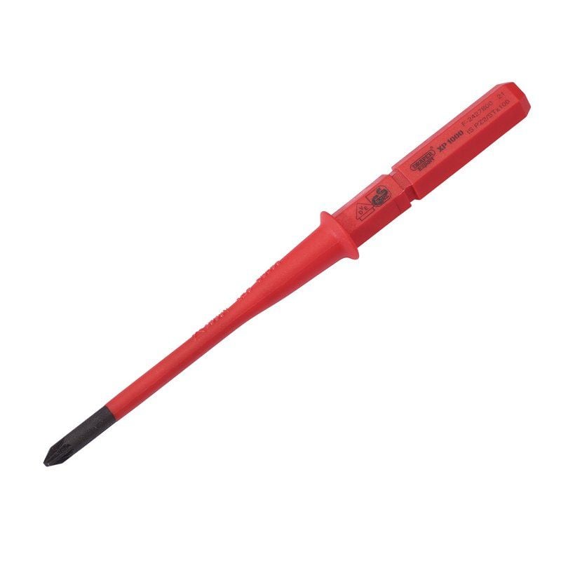 Draper 9651PZ/SL SLIM XP1000 VDE Slimline PZ/SL Type Interchangeable Screwdriver Blade, No.1 x 80mm - (16419) - DR-16419 - Draper - Trade Counter Direct
