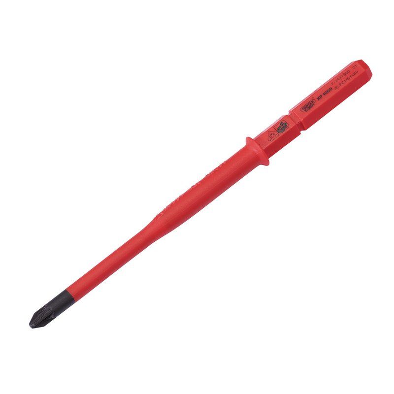 Draper 9651PZ/SL SLIM XP1000 VDE Slimline PZ/SL Type Interchangeable Screwdriver Blade, No.2 x 100mm - (16420) - DR-16420 - Draper - Trade Counter Direct