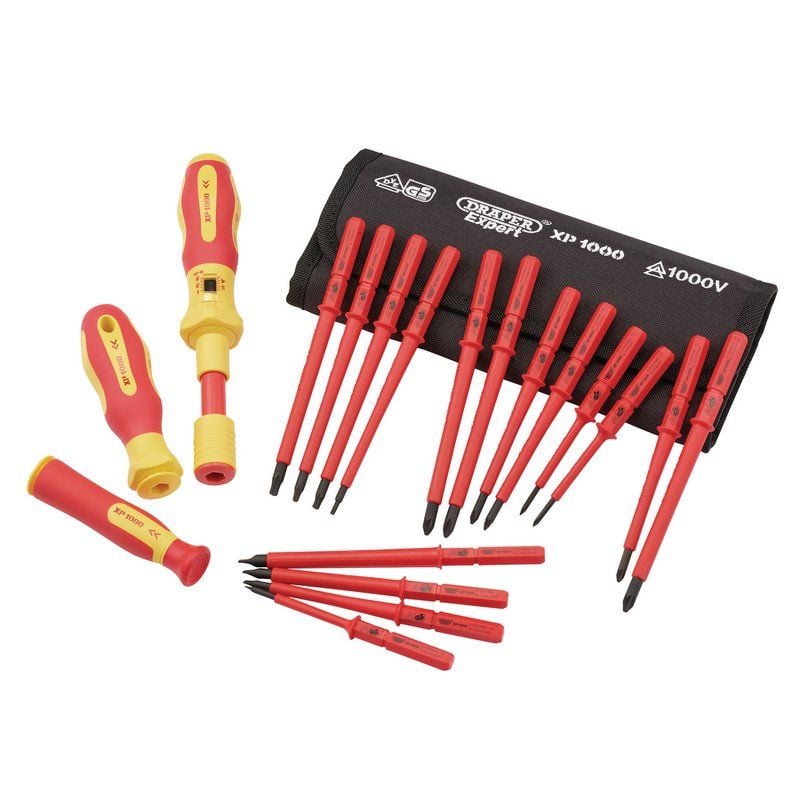 Draper 965T/19 XP1000 VDE Interchangeable Torque Screwdriver Set (19 Piece) - (81762) - DR-81762 - Draper - Trade Counter Direct
