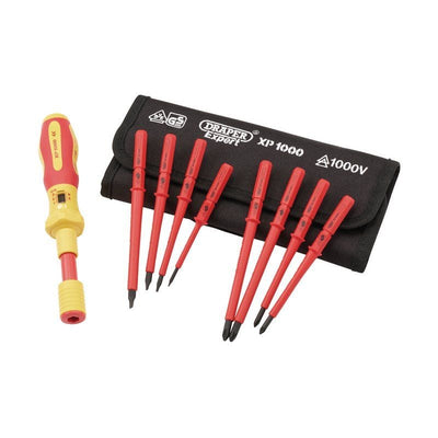 Draper 965T/9 XP1000 VDE Interchangeable Torque Screwdriver Set (9 Piece) - (65372) - DR-65372 - Draper - Trade Counter Direct