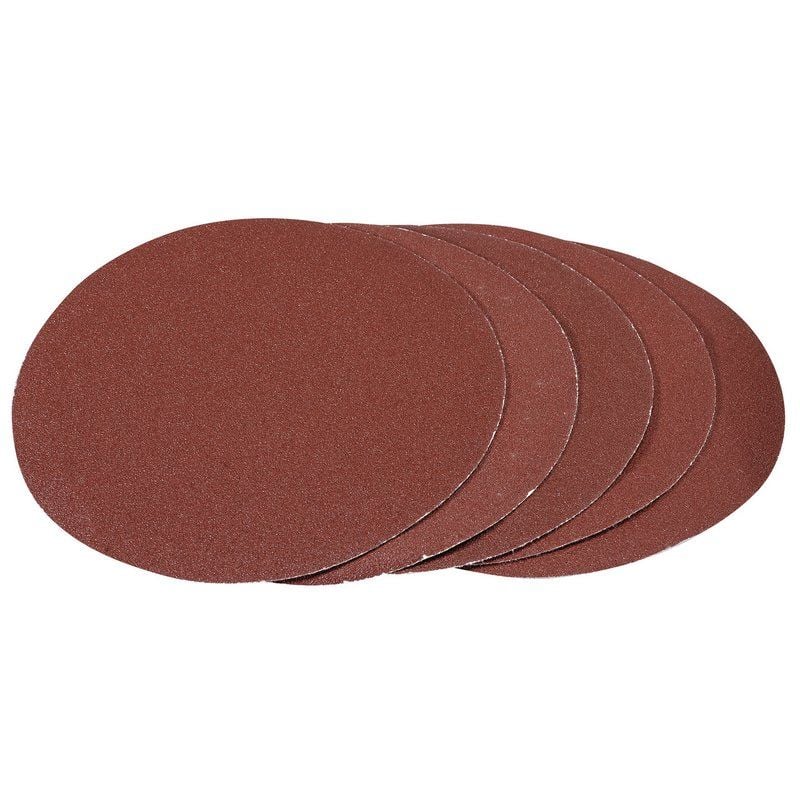 Draper APT257 Hook and Loop Aluminium Oxide Sanding Discs, 180mm, 80 Grit (Pack of 5) - (93422) - DR-93422 - Draper - Trade Counter Direct
