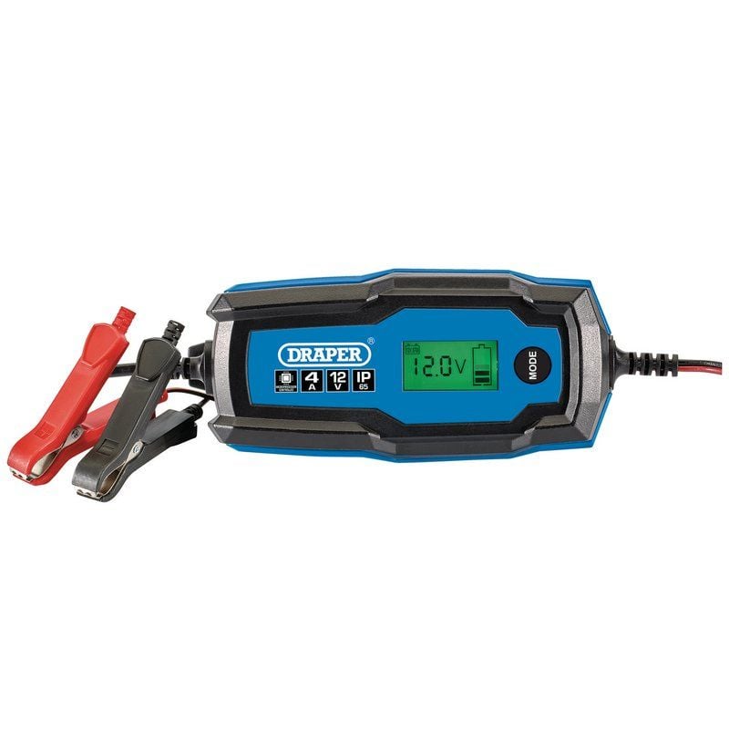 Draper BCI4 12V Smart Charger and Battery Maintainer, 4A - (53489) - DR-53489 - Draper - Trade Counter Direct
