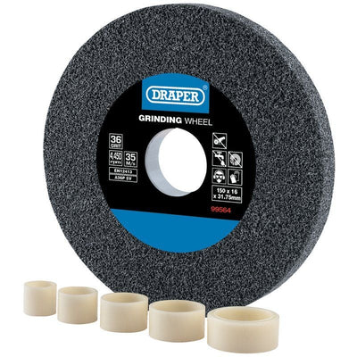 Draper BG15016C Aluminium Oxide Bench Grinding Wheel, 150 x 16mm, 36g - (99564) - DR-99564 - Draper - Trade Counter Direct