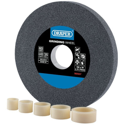 Draper BG15020F Aluminium Oxide Bench Grinding Wheel, 150 x 20mm, 60g - (99567) - DR-99567 - Draper - Trade Counter Direct