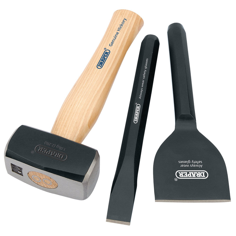 Draper Builders Kit with Hickory Handle (3 Piece) - DR-26120 - Draper - Trade Counter Direct