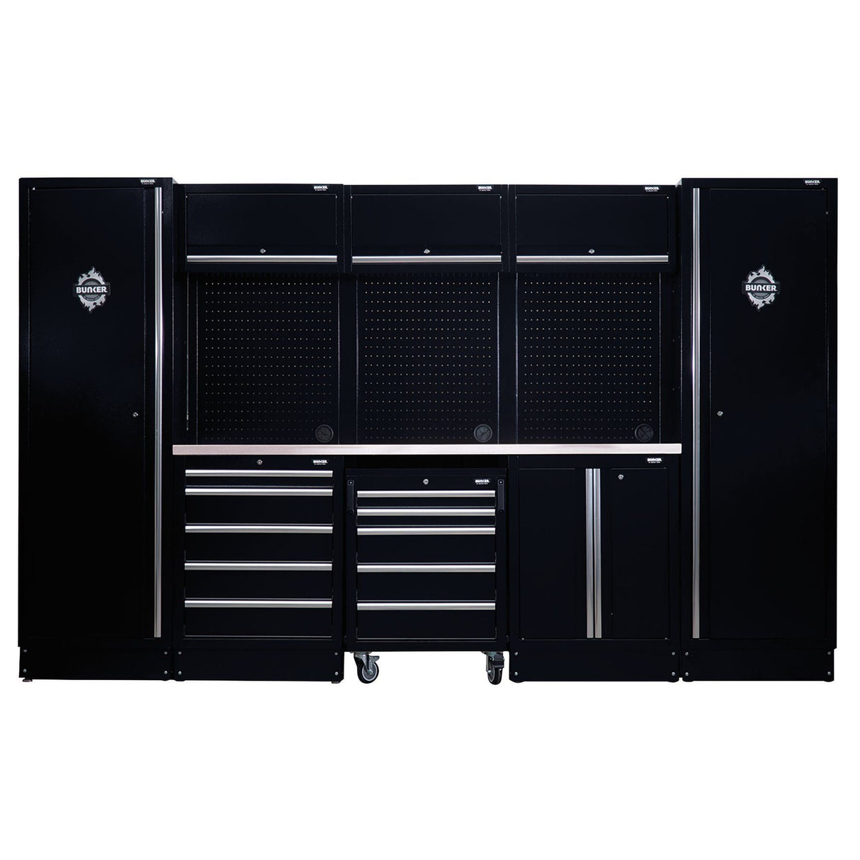 Draper BUNKER Modular Storage Combo with Stainless Steel Worktop (16 Piece) - DR-04402 - BUNKER - Trade Counter Direct