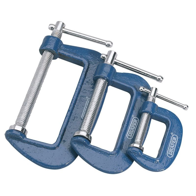 Draper CS3 C Clamp Set (3 Piece) - (36779) - DR-36779 - Draper - Trade Counter Direct