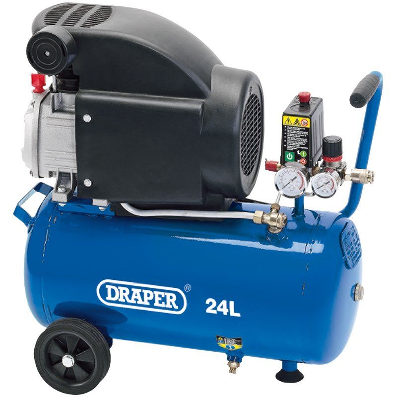Draper DA25/207 Air Compressor, 24L, 1.5kW - (24980) - DR-24980 - Draper - Trade Counter Direct