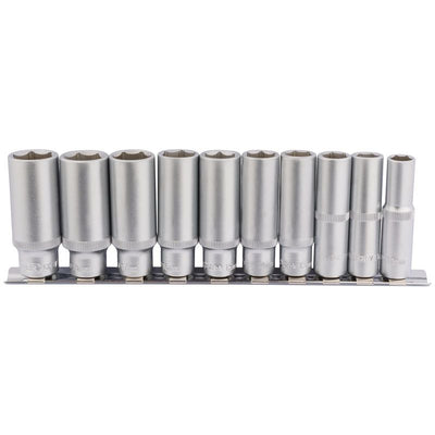 Draper DD10MMD Deep Socket Set on Metal Rail, 3/8" Sq. Dr. (10 Piece) - (16401) - DR-16401 - Draper - Trade Counter Direct