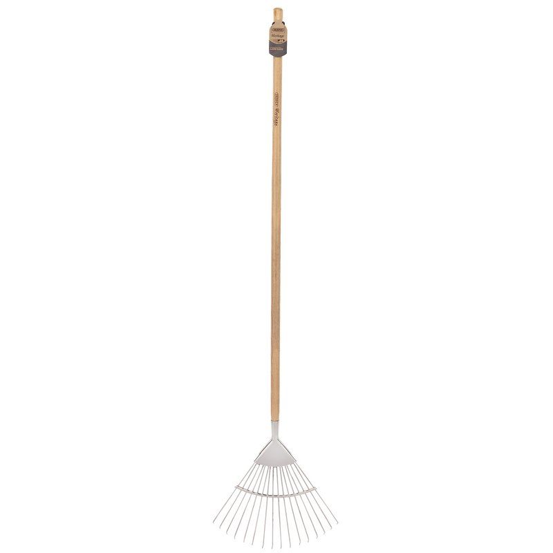 Draper DGLRG/L Draper Heritage Stainless Steel Lawn Rake with Ash Handle - DR-99020 - Draper - Trade Counter Direct