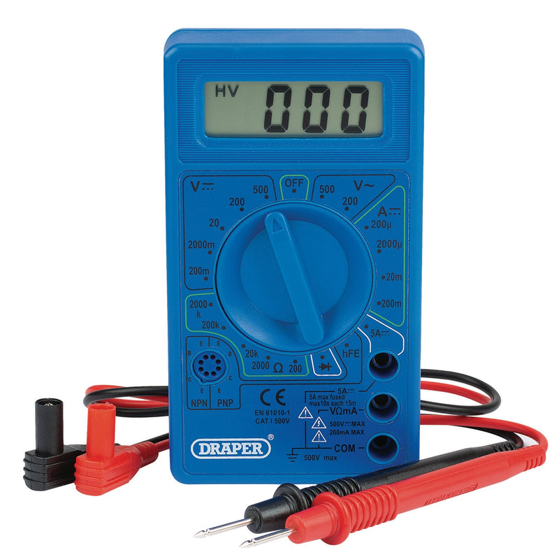 Draper Digital Multimeter, 500V, AC/DC - DR-68476 - Draper - Trade Counter Direct