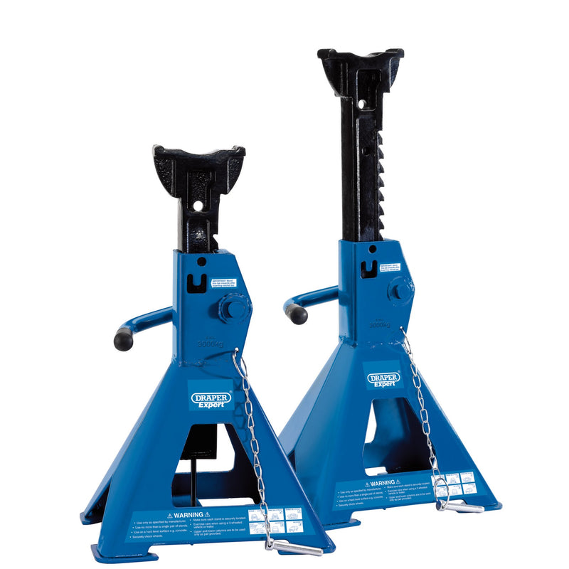 DR-01813 — Draper Expert Pneumatic Rise Ratcheting Axle Stands, 3 Tonne (Pair)