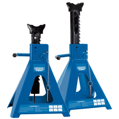 Draper Expert Pneumatic Rise Ratcheting Axle Stands, 10 Tonne (Pair)