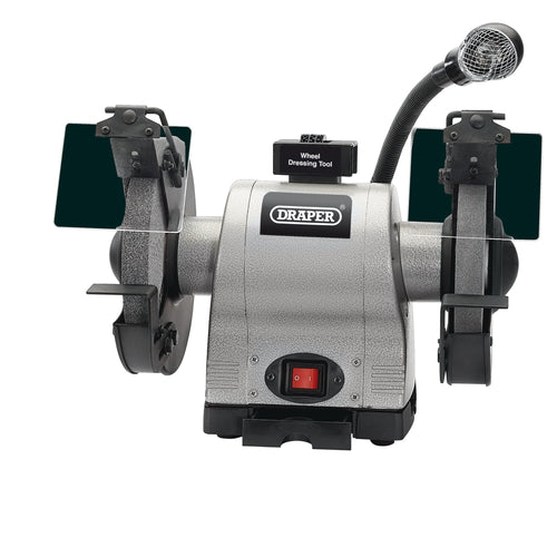 Draper GD825L Heavy Duty Bench Grinder with Worklight, 200mm, 550W - (05097)