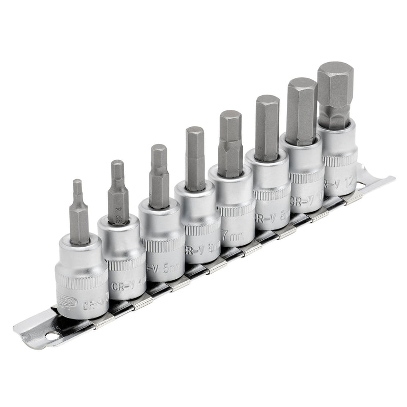 Draper Expert Metric Hex. Socket Bit Set, 3/8" Sq. Dr., 48mm (8 Piece)