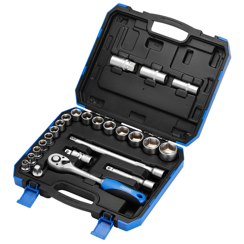 DR-16362 — Draper HI-TORQ® Metric Socket Set, 1/2" Sq. Dr. (24 Piece)