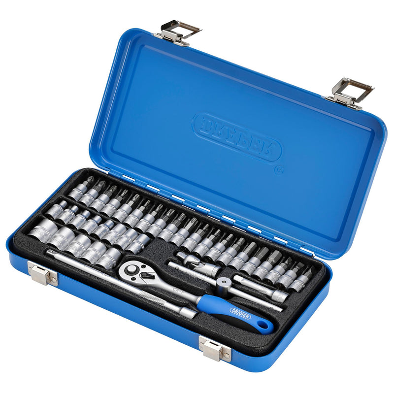 DR-16366 — Metric Socket Set in Metal Case, 1/4" Sq. Dr. (38 Piece)
