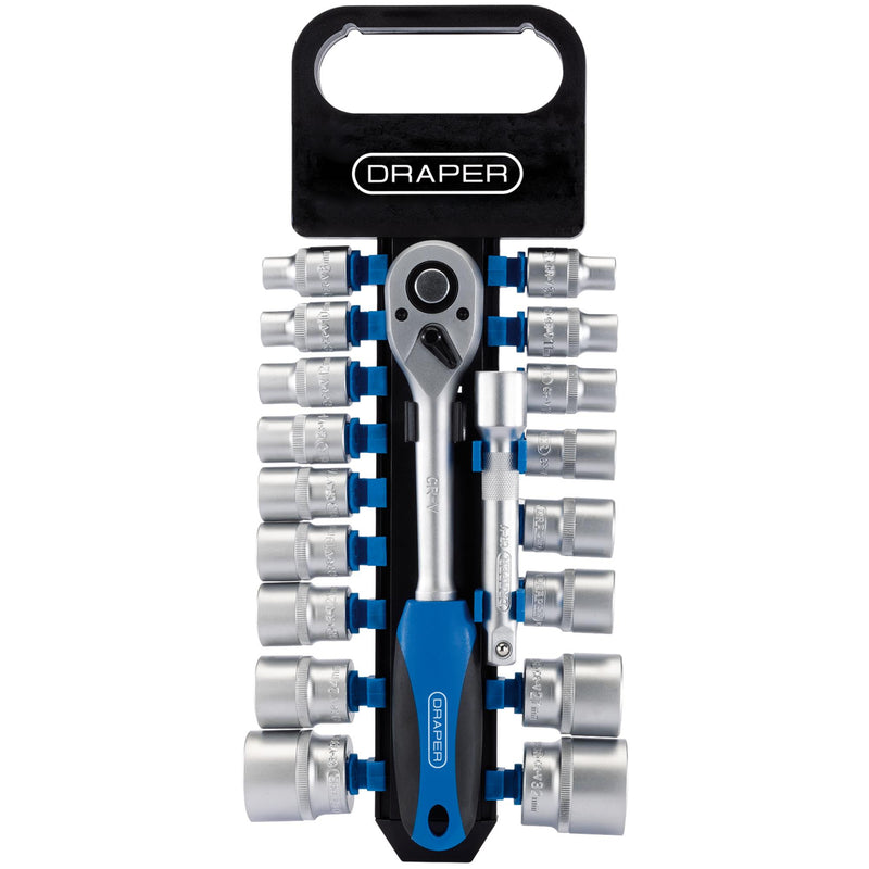 DR-16375 — Metric Socket and Ratchet Set, 1/2" Sq. Dr. (19 Piece)
