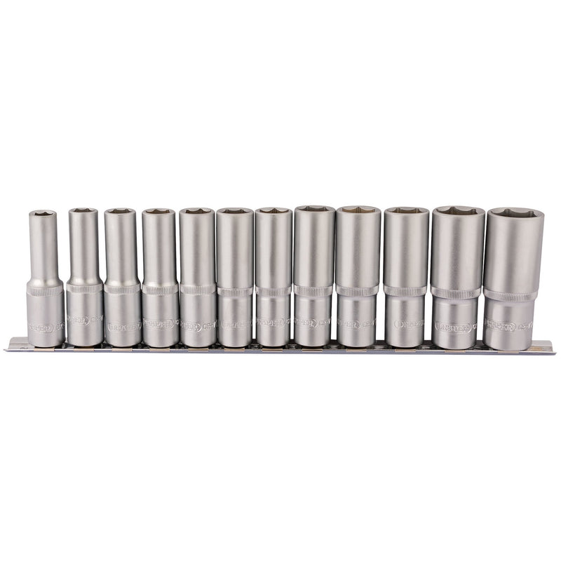 DR-16403 — Deep Socket Set on Metal Rail, 1/2" Sq. Dr. (12 Piece)