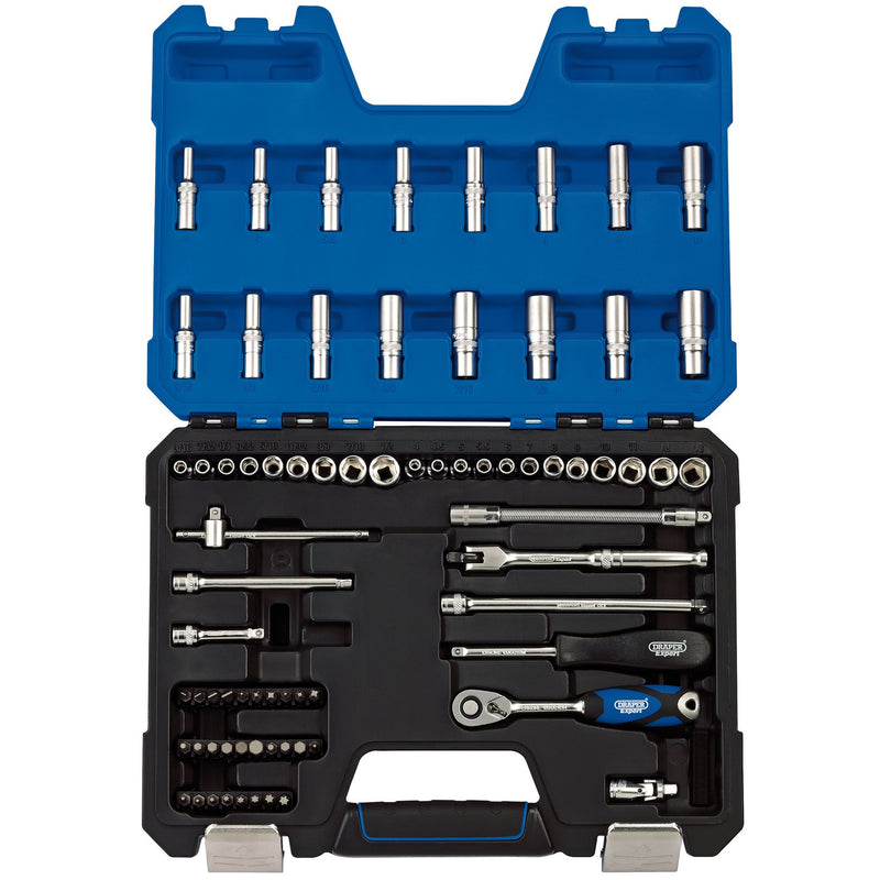 DR-16448 — Draper Expert MM/AF Combined Socket Set, 1/4" Sq. Dr. (75 Piece)
