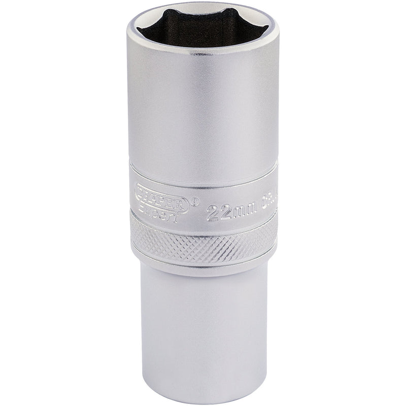 DR-16654 — Draper Expert 6 Point Metric Deep Socket, 1/2" Sq. Dr., 22mm
