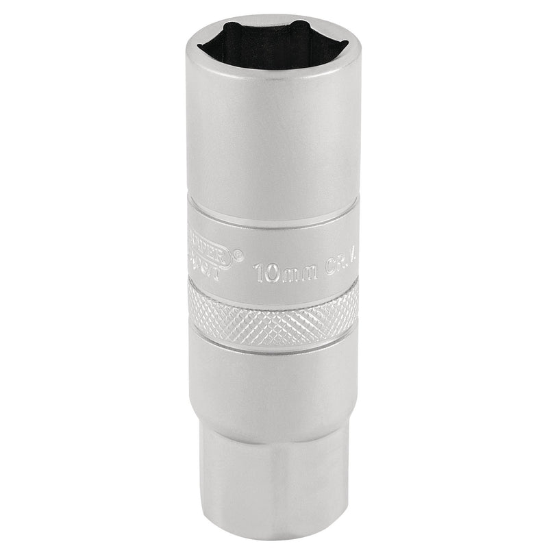DR-16775 — Draper Expert 10mm Thread 6 Point Satin Chrome Spark Plug Socket, 3/8" Sq. Dr., 16mm