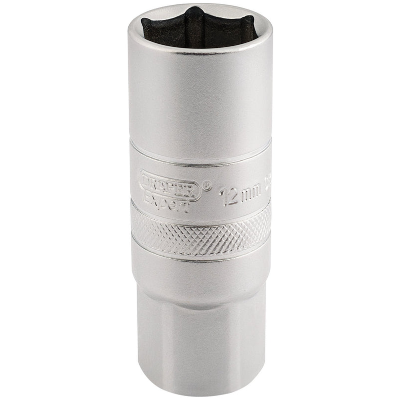 DR-16782 — Draper Expert 12mm Thread 6 Point Satin Chrome Spark Plug Socket, 1/2" Sq. Dr., 18mm