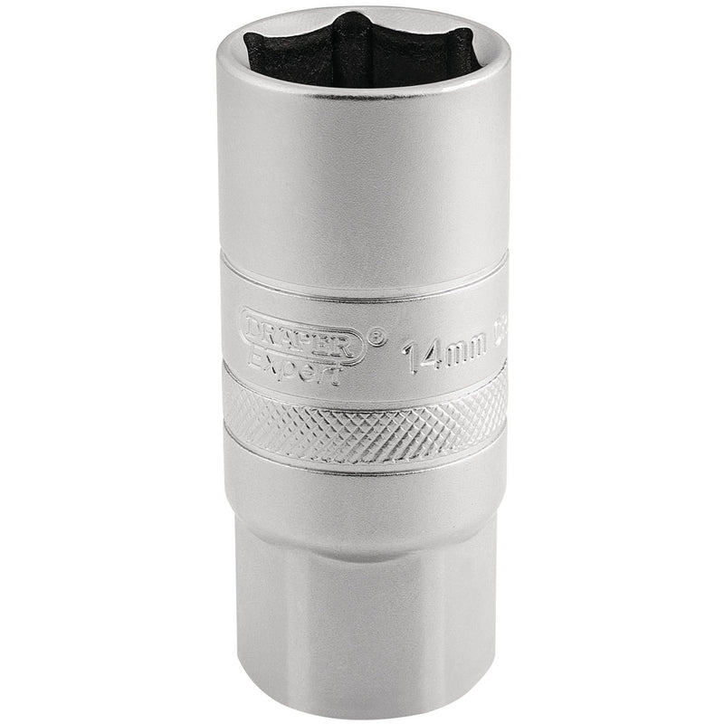 DR-16783 — Draper Expert 14mm Thread 6 Point Satin Chrome Spark Plug Socket, 1/2" Sq. Dr., 21mm