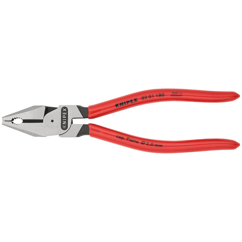 DR-19587 — KNIPEX 02 01 180 High Leverage Combination Pliers, 180mm