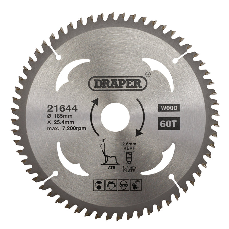 DR-21644 — TCT Circular Saw Blade for Laminate & Wood, 185 x 25.4mm, 60T