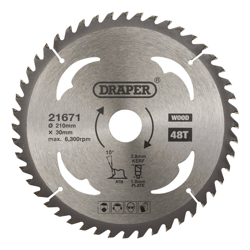 DR-21671 — TCT Circular Saw Blade for Wood, 210 x 30mm, 48T