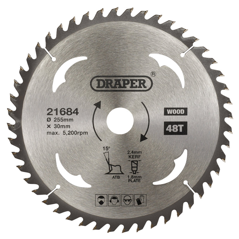 DR-21684 — TCT Circular Saw Blade for Wood, 255 x 30mm, 48T