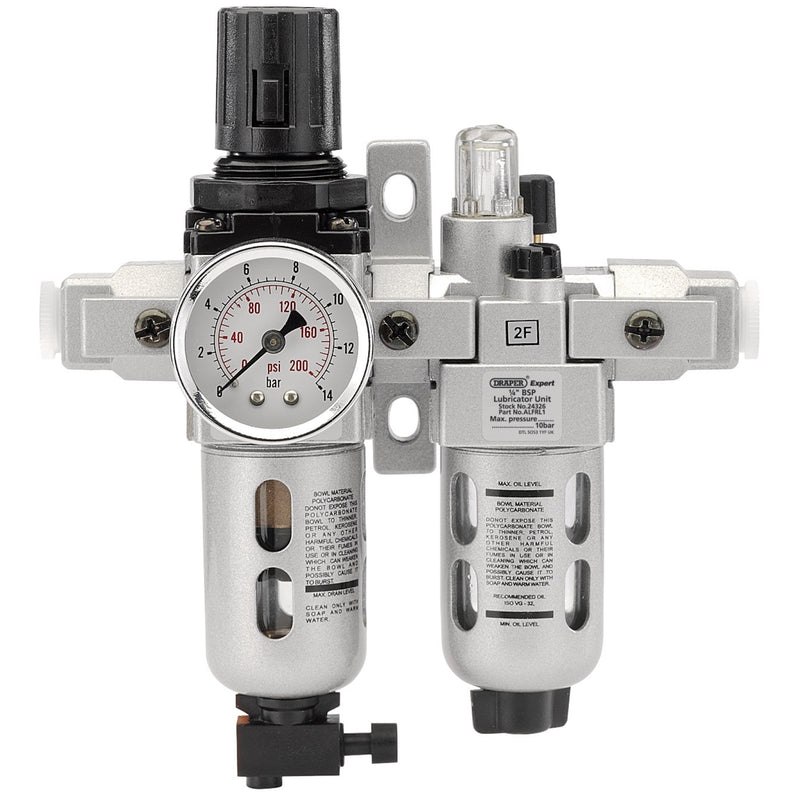 1/4" BSP Combined Filter/Regulator/Lubricator Unit (FRL)