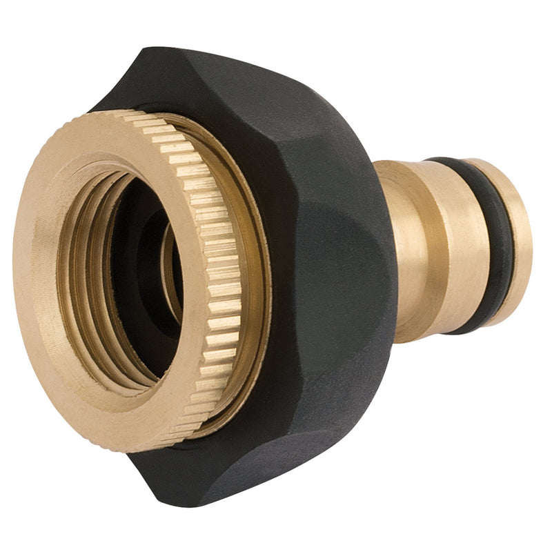 DR-24646 — Brass and Rubber Tap Connector, 1/2 - 3/4"