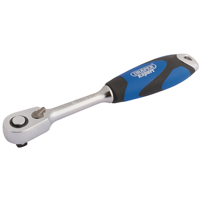 DR-26514 — Draper Expert 60 Tooth Micro Head Reversible Soft Grip Ratchet, 1/4" Sq. Dr.
