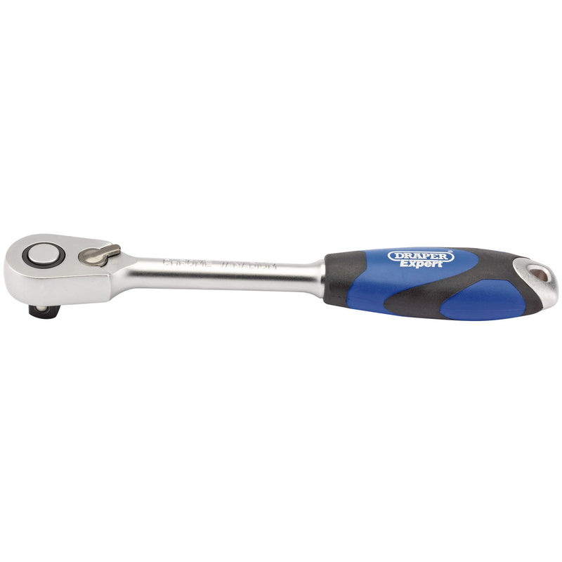 DR-26516 — Draper Expert 60 Tooth Micro Head Reversible Soft Grip Ratchet, 1/2" Sq. Dr.