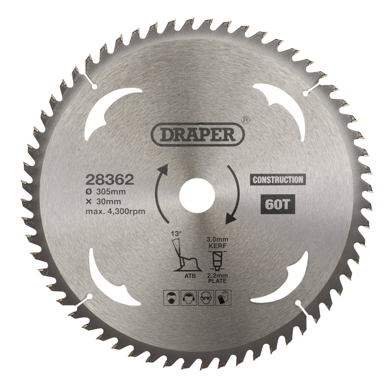 DR-28362 — TCT Construction Circular Saw Blade, 305 x 30mm, 60T