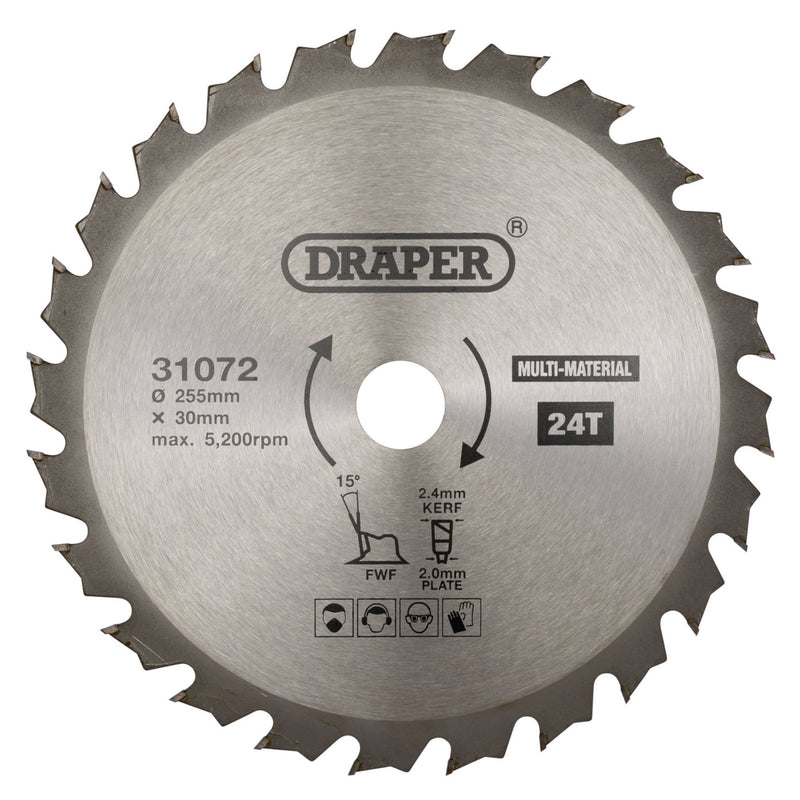 DR-31072 — TCT Multi-Purpose Circular Saw Blade, 255 x 30mm, 24T