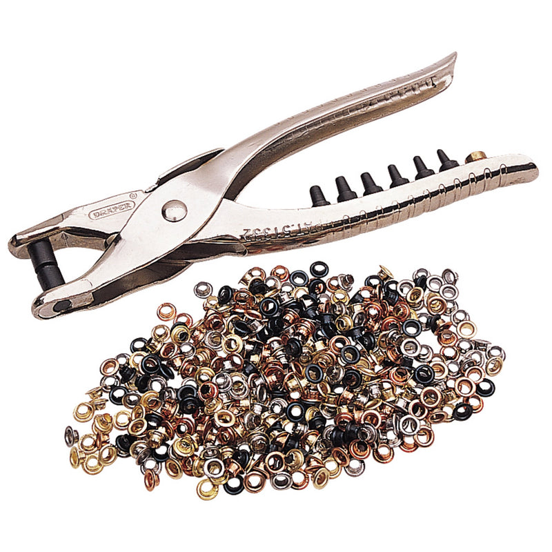 DR-31096 — Interchangeable Hole Punch and Eyelet Pliers, 210mm