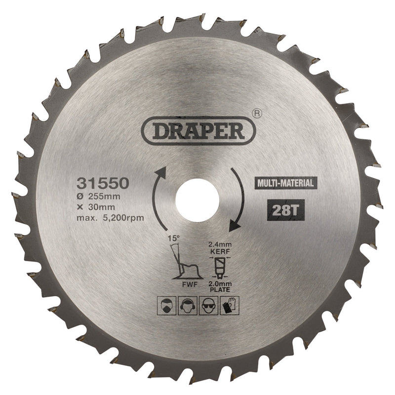 DR-31550 — TCT Multi-Purpose Circular Saw Blade, 255 x 30mm, 28T